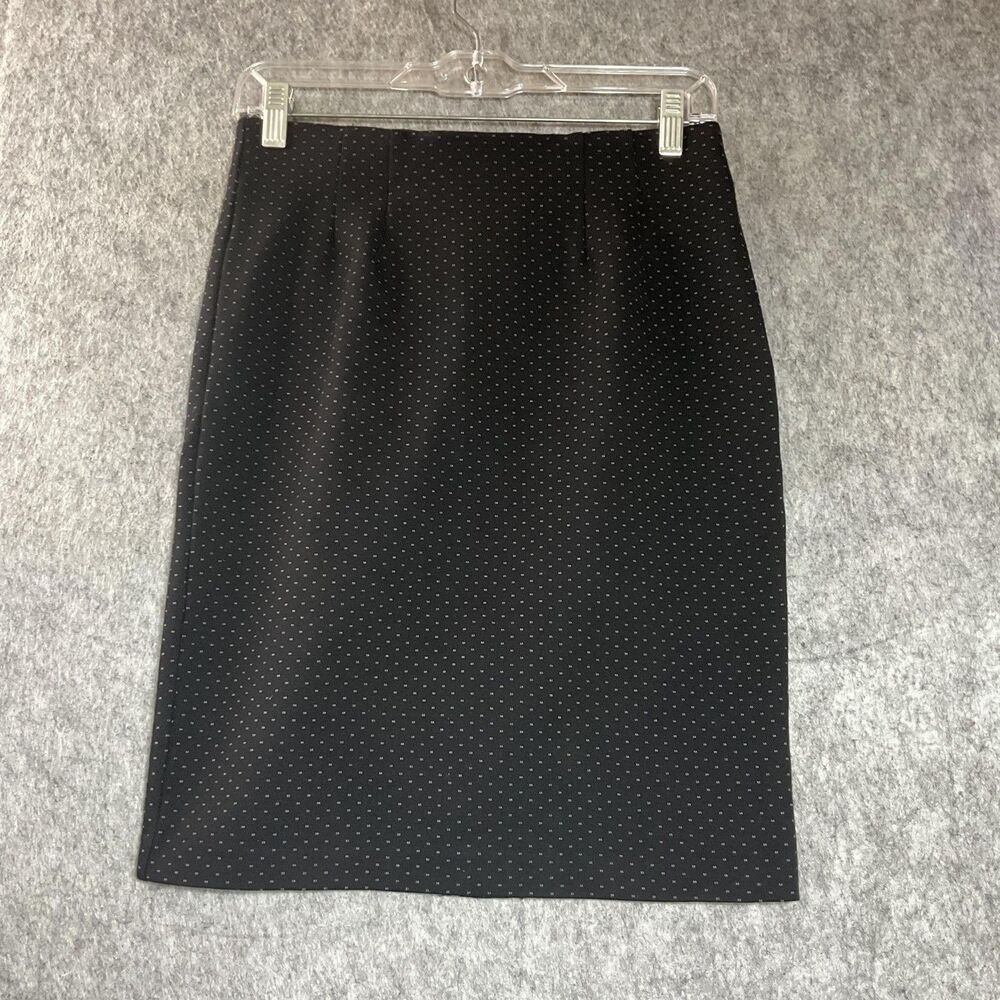 Magaschoni Skirt Womens Small Black Geometric Knit Pencil Stretch Work Career